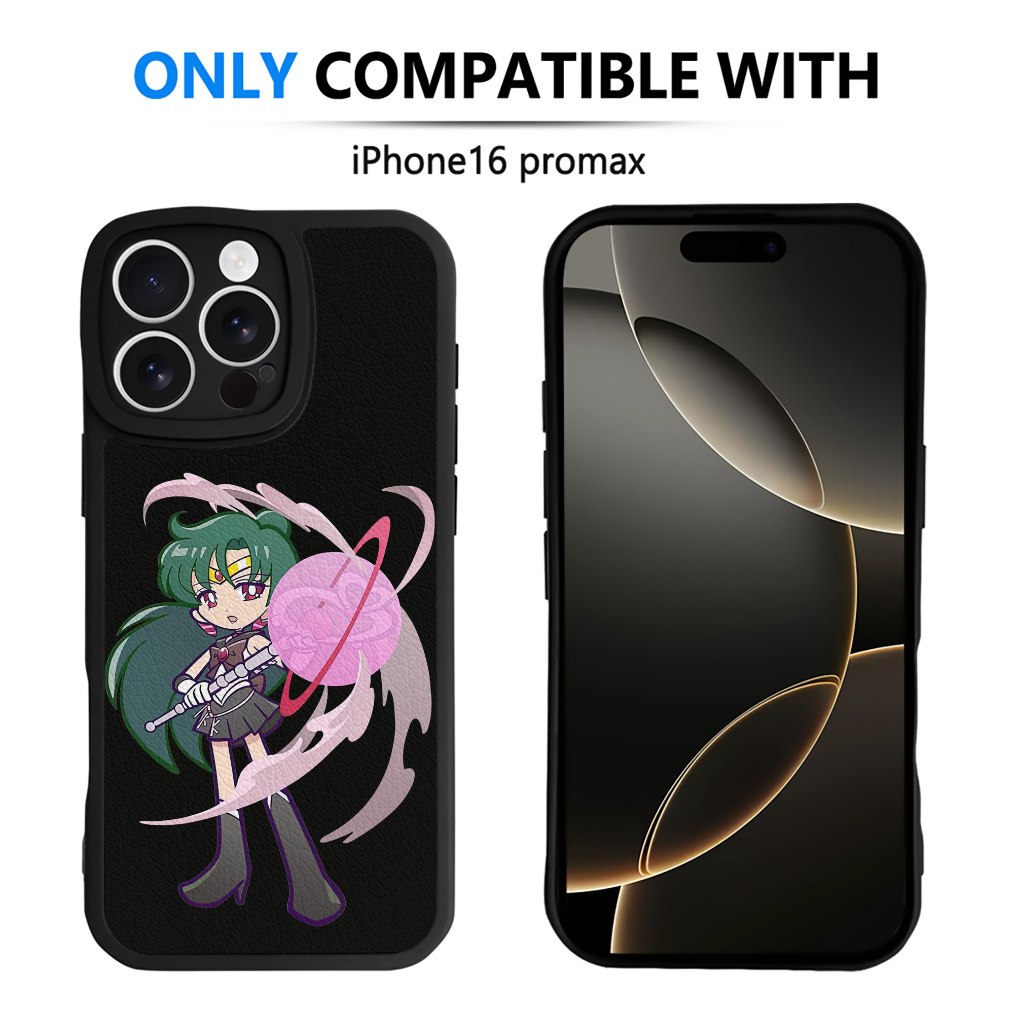 （画像用） 美少女戦士セーラームーン 冥王せつな Sailor Moon Meiou Setsuna 【iPhone 16シリーズ対応】シリコンスマホケース（レザー調） 材質：シリコン